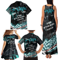 Street Art Liberty Family Matching Tank Maxi Dress and Hawaiian Shirt with Graffiti Print and Cartoon Statue of Liberty - Wonder Print Shop