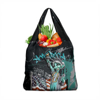 Street Art Liberty Grocery Bag with Graffiti Print and Cartoon Statue of Liberty - Wonder Print Shop