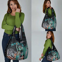 Street Art Liberty Grocery Bag with Graffiti Print and Cartoon Statue of Liberty - Wonder Print Shop