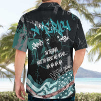 Street Art Liberty Hawaiian Shirt with Graffiti Print and Cartoon Statue of Liberty - Wonder Print Shop