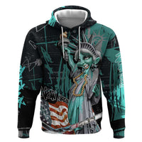 Street Art Liberty Hoodie with Graffiti Print and Cartoon Statue of Liberty - Wonder Print Shop