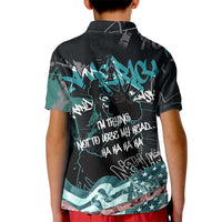 Street Art Liberty Kid Polo Shirt with Graffiti Print and Cartoon Statue of Liberty - Wonder Print Shop