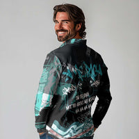 Street Art Liberty Long Sleeve Polo Shirt with Graffiti Print and Cartoon Statue of Liberty - Wonder Print Shop