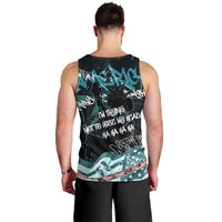 Street Art Liberty Men Tank Top with Graffiti Print and Cartoon Statue of Liberty - Wonder Print Shop