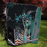 Street Art Liberty Quilt with Graffiti Print and Cartoon Statue of Liberty - Wonder Print Shop