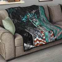 Street Art Liberty Quilt with Graffiti Print and Cartoon Statue of Liberty - Wonder Print Shop
