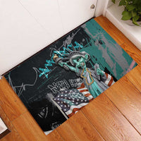 Street Art Liberty Rubber Doormat with Graffiti Print and Cartoon Statue of Liberty - Wonder Print Shop