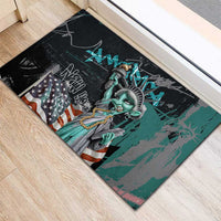 Street Art Liberty Rubber Doormat with Graffiti Print and Cartoon Statue of Liberty - Wonder Print Shop