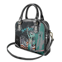 Street Art Liberty Shoulder Handbag with Graffiti Print and Cartoon Statue of Liberty - Wonder Print Shop