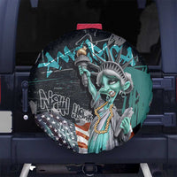 Street Art Liberty Spare Tire Cover with Graffiti Print and Cartoon Statue of Liberty - Wonder Print Shop