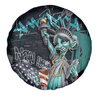 Street Art Liberty Spare Tire Cover with Graffiti Print and Cartoon Statue of Liberty - Wonder Print Shop