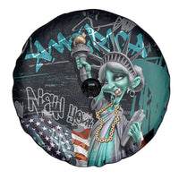 Street Art Liberty Spare Tire Cover with Graffiti Print and Cartoon Statue of Liberty - Wonder Print Shop