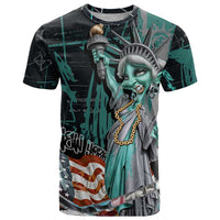 Street Art Liberty T Shirt with Graffiti Print and Cartoon Statue of Liberty - Wonder Print Shop