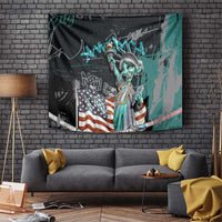 Street Art Liberty Tapestry with Graffiti Print and Cartoon Statue of Liberty - Wonder Print Shop
