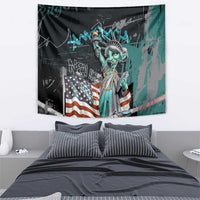 Street Art Liberty Tapestry with Graffiti Print and Cartoon Statue of Liberty - Wonder Print Shop