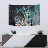 Street Art Liberty Tapestry with Graffiti Print and Cartoon Statue of Liberty - Wonder Print Shop