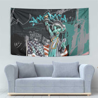 Street Art Liberty Tapestry with Graffiti Print and Cartoon Statue of Liberty - Wonder Print Shop
