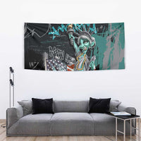Street Art Liberty Tapestry with Graffiti Print and Cartoon Statue of Liberty - Wonder Print Shop