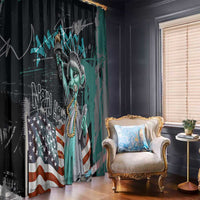 Street Art Liberty Window Curtain with Graffiti Print and Cartoon Statue of Liberty - Wonder Print Shop