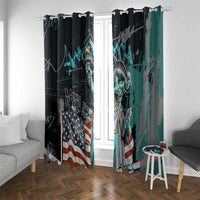 Street Art Liberty Window Curtain with Graffiti Print and Cartoon Statue of Liberty - Wonder Print Shop