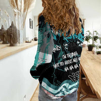 Street Art Liberty Women Casual Shirt with Graffiti Print and Cartoon Statue of Liberty - Wonder Print Shop