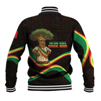 Senegal Tribal Pattern Baseball Jacket Baobab Character and Red Yellow Green Flag Theme Design - Wonder Print Shop