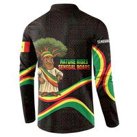 Senegal Tribal Pattern Button Sweatshirt Baobab Character and Red Yellow Green Flag Theme Design - Wonder Print Shop