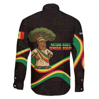 Senegal Tribal Pattern Family Matching Long Sleeve Bodycon Dress and Hawaiian Shirt Baobab Character and Red Yellow Green Flag Theme Design - Wonder Print Shop