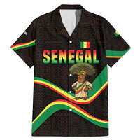 Senegal Tribal Pattern Family Matching Mermaid Dress and Hawaiian Shirt Baobab Character and Red Yellow Green Flag Theme Design - Wonder Print Shop