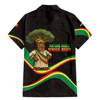 Senegal Tribal Pattern Family Matching Mermaid Dress and Hawaiian Shirt Baobab Character and Red Yellow Green Flag Theme Design - Wonder Print Shop