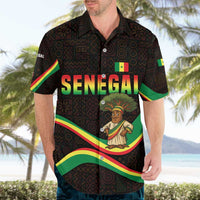 Senegal Tribal Pattern Hawaiian Shirt Baobab Character and Red Yellow Green Flag Theme Design - Wonder Print Shop