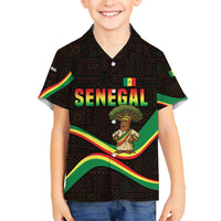 Senegal Tribal Pattern Hawaiian Shirt Baobab Character and Red Yellow Green Flag Theme Design - Wonder Print Shop