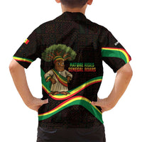 Senegal Tribal Pattern Hawaiian Shirt Baobab Character and Red Yellow Green Flag Theme Design - Wonder Print Shop