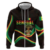 Senegal Tribal Pattern Hoodie Baobab Character and Red Yellow Green Flag Theme Design - Wonder Print Shop
