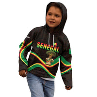 Senegal Tribal Pattern Kid Hoodie Baobab Character and Red Yellow Green Flag Theme Design - Wonder Print Shop
