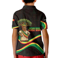 Senegal Tribal Pattern Kid Polo Shirt Baobab Character and Red Yellow Green Flag Theme Design - Wonder Print Shop