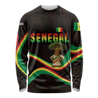 Senegal Tribal Pattern Long Sleeve Shirt Baobab Character and Red Yellow Green Flag Theme Design - Wonder Print Shop