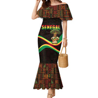 Senegal Tribal Pattern Mermaid Dress Baobab Character and Red Yellow Green Flag Theme Design - Wonder Print Shop