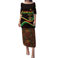 Senegal Tribal Pattern Puletasi Baobab Character and Red Yellow Green Flag Theme Design - Wonder Print Shop