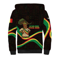 Senegal Tribal Pattern Sherpa Hoodie Baobab Character and Red Yellow Green Flag Theme Design - Wonder Print Shop