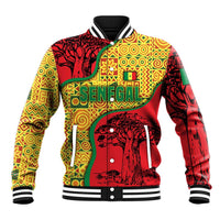 Senegal Baseball Jacket with Baobab Tree and African Tribal Pattern Design - Wonder Print Shop