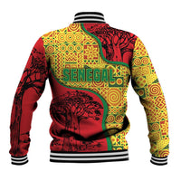 Senegal Baseball Jacket with Baobab Tree and African Tribal Pattern Design - Wonder Print Shop