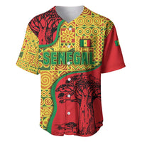 Senegal Baseball Jersey with Baobab Tree and African Tribal Pattern Design - Wonder Print Shop