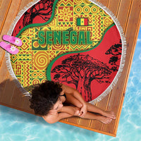 Senegal Beach Blanket with Baobab Tree and African Tribal Pattern Design - Wonder Print Shop