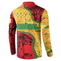 Senegal Button Sweatshirt with Baobab Tree and African Tribal Pattern Design - Wonder Print Shop