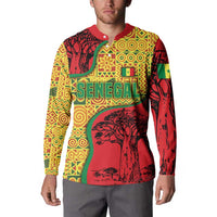 Senegal Button Sweatshirt with Baobab Tree and African Tribal Pattern Design - Wonder Print Shop