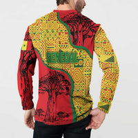 Senegal Button Sweatshirt with Baobab Tree and African Tribal Pattern Design - Wonder Print Shop
