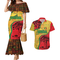 Senegal Couples Matching Mermaid Dress and Hawaiian Shirt with Baobab Tree and African Tribal Pattern Design - Wonder Print Shop