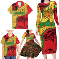 Senegal Family Matching Long Sleeve Bodycon Dress and Hawaiian Shirt with Baobab Tree and African Tribal Pattern Design - Wonder Print Shop