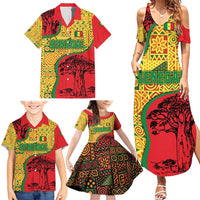 Senegal Family Matching Summer Maxi Dress and Hawaiian Shirt with Baobab Tree and African Tribal Pattern Design - Wonder Print Shop